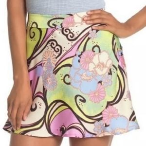 Free People Sugar And Spice Multi-colored Women's Mini Skirt Size 12